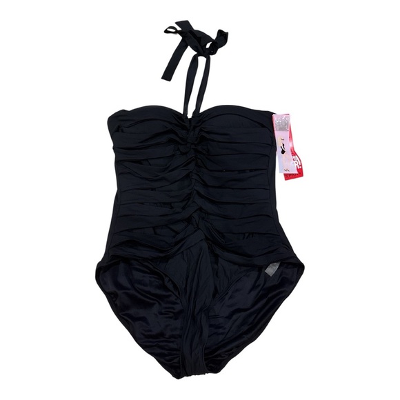 SPANX Black Ruched One-Piece Swimsuit - Picture 1 of 5